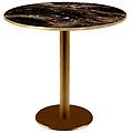 tavolo rotondo rome con bordi color ottone 75x70 cm (hx&oslash;) piano tavolo nero struttura ottone