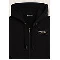 felpa da donna con cappuccio zip e fondo arrotondato nero donna extra small