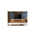 mobile tv in legno di quercia selvatica 223x40x53 oliato marrone kent #332