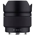 obiettivo af 12mm f2 e grandangolare montatura sony e paraluce incluso