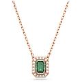 collana una taglio ottagonale verde placcato color oro rosa os