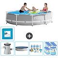 - piscina fuori terra in giro 305x305x76 cm grigio include accessori coordinati cb16