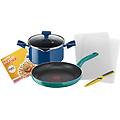 tefal g804s404 batteria pentole induzione 5 pezzi antiaderenti con taglieri coltelli e ricettario in