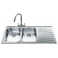- lavello sp116d 2 vasche gocciolatoio a destra dimensioni 116 x 50 cm colore inox serie alba