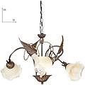 gt luce i-autunno / 3 lampadario sospeso marrone con paralume a forma di fiore 40 watt e14