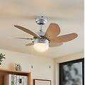 ventilatore da soffitto con luce minja argento silenzioso 78 cm