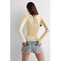 maglia manica lunga ultralight con cashmere e scollo a barchetta donna giallo taglia m