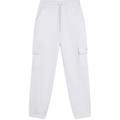 pantaloni cargo da donna in felpa garzata con fondo elastico