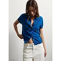 - polo blu in cotone e seta regular fit donna blu chiaro taglia xs
