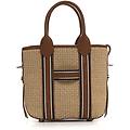 borsa a secchiello beige-marrone