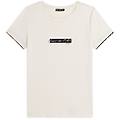 t-shirt donna in jersey viscosa con inserto animalier