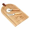set tagliere in legno e 2 taglia pizza acqua e farina