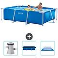 - piscina fuori terra rettangolo 260x160x65 cm blu include accessori coordinati cb76