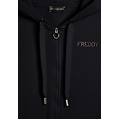 felpa sportiva da donna cappuccio e zip con strass bicolore nero donna small