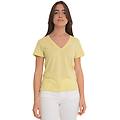 t-shirt collo a v turbato giallo