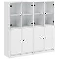 - libreria con ante bianca 136x37x142 cm in legno multistrato
