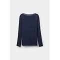 maglia manica lunga ultralight con cashmere e scollo a barchetta donna blu taglia xl