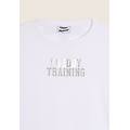 t-shirt comfort training con dettagli glitter bianco donna large