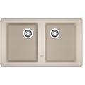 lavello integrato 2 vasche boston l 86 x l 50 cm beige