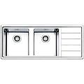 lnp1162irbc serie linear lavello acciaio inox spazzolato da incasso gocciolatoio a destra 2 vasche