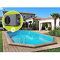 piscina in legno palma 7. 57 x 4. 07 x 1. 31 m + pompa di calore 6. 1 kw