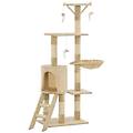 - albero per gatti con tiragraffi in sisal 138 cm beige