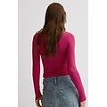 maglia manica lunga ultralight con cashmere e scollo a barchetta donna rosa taglia m