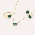 orecchini lobo beverly oro giallo malachite cubic zirconia collezione beverly oro giallo