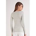 maglia manica lunga in modal con cashmere e scollo a barchetta donna grigio taglia xl