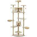 - albero per gatti e tiragraffi in sisal 203 cm beige e bianco