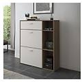 scarpiera 2 ante a ribalta e 1 cassetto colore legno e cashmere 90x26 h101 5
