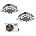 climatizzatore condizionatore dual split a cassetta 4 vie r-32 12000+12000 con m20-18fn8-q new