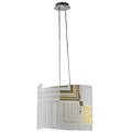 luce ambiente design lampadario neoclassico seventy cromo paralume bianco 2x e27