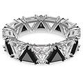 anello cocktail ortyx taglio triangolo nero placcato rodio 52