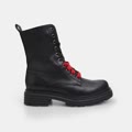 stivaletto anfibio da donna con lacci nero