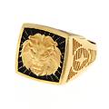 anello uomo oro giallo testa di leone gl101772