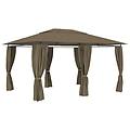 - gazebo da giardino con tende 4x3 m grigio talpa 180 g / m²