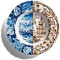 - piatto fondo in porcellana bone china decorata diametro cm. 25 4 altezza cm. 4 2 sofronia linea