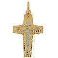 ciondolo croce oro giallo bianco gl101310
