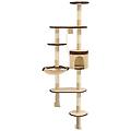 - albero gatti tiragraffi in sisal a muro 194 cm beige e marrone