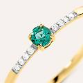 anello solitario charlotte oro giallo smeraldo diamante collezione charlotte misura 54 oro giallo