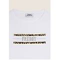 t-shirt manica corta con dettagli animalier e borchie bianco donna extra large