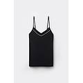 top con spalline sottili in micromodal donna nero taglia m